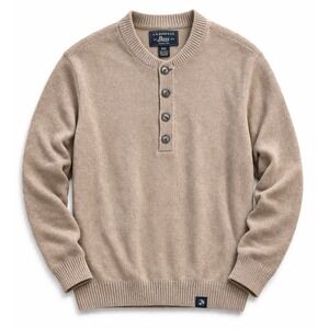 G.H. Bass Sweater XXL Tan Button Front Cotton Blend Casual Knit